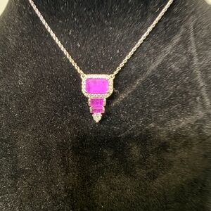 Lab Created Purple Fluorite Fused with Genuine Quartz